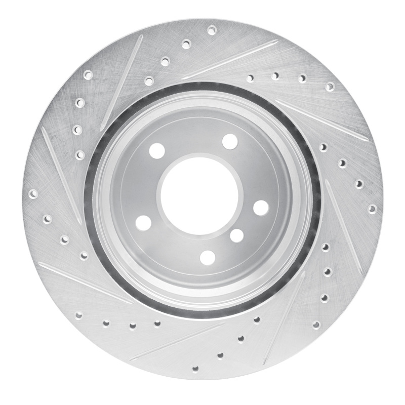 BMW 135I Brake Rotor (1) - Rear Right - R1 Concepts - Drilled & Slotted - Silver - `08-`13